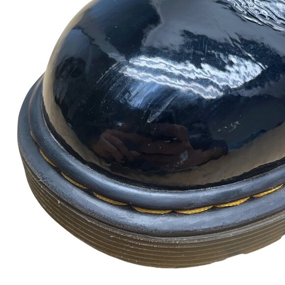 Dr. Martens Youth Black Patent Leather With Side Zipper Lace-Up Boots Size 5 US - Picture 7 of 14